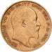 GREAT BRITAIN, 1/2 Sovereign, 1909, KM #804, EF(40-45), Gold, 3.99