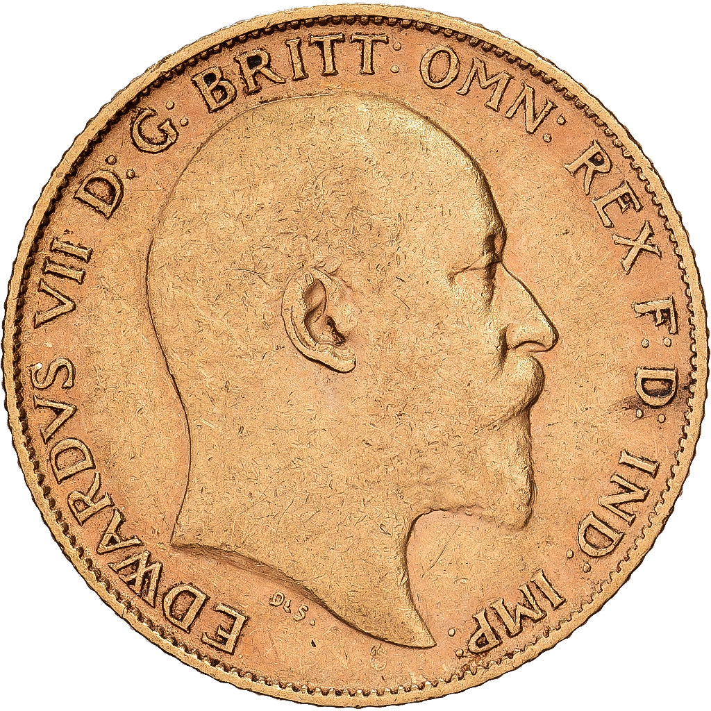 GREAT BRITAIN, 1/2 Sovereign, 1903, KM #804, AU(50-53), Gold, 4.00