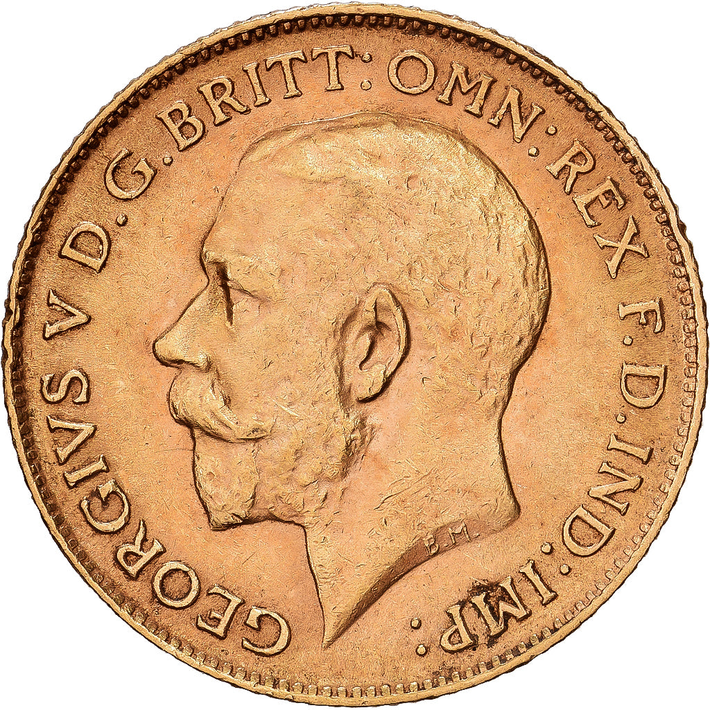 Gran Bretaña, George V, 1/2 Sovereign, 1911, British Royal Mint, Oro, MBC