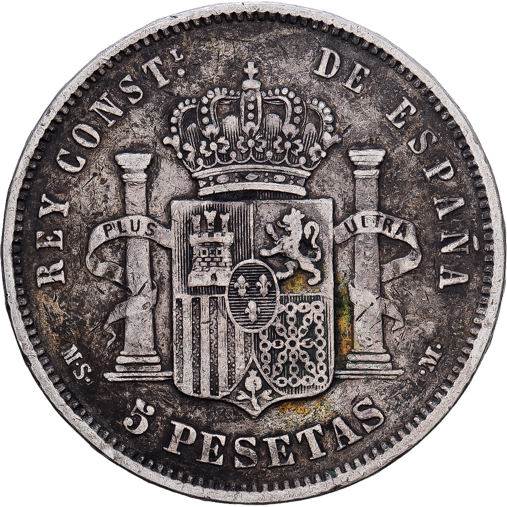 Coin, Spain, Alfonso XII, 5 Pesetas, 1883, Madrid, VF(30-35), Silver, KM:688
