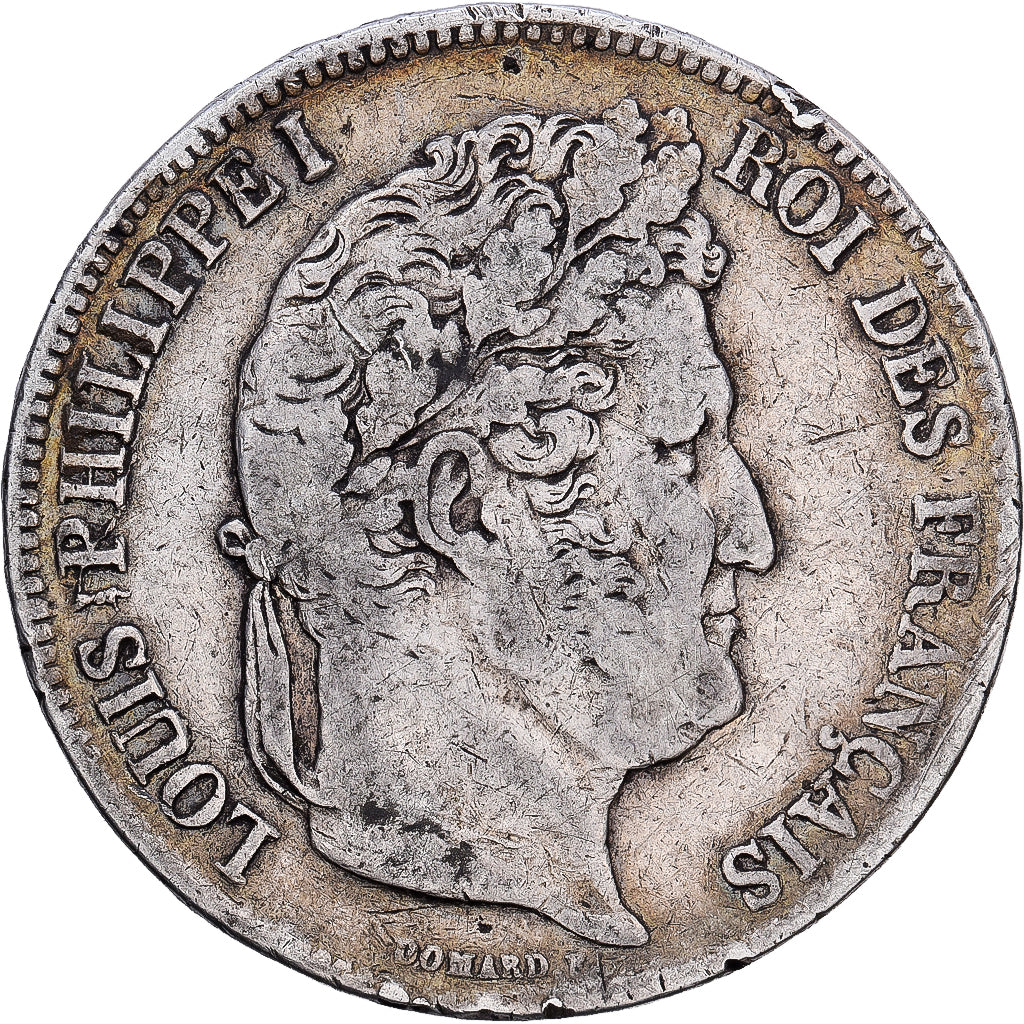Coin, France, Louis-Philippe, 5 Francs, 1839, Lyon, VF(30-35), Silver, KM:749.4