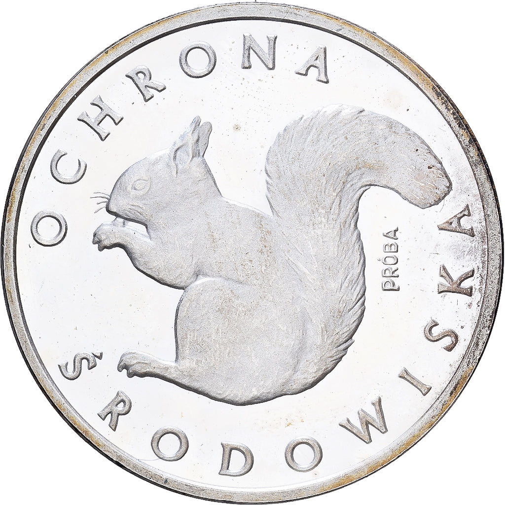 Polska, 1000 Zlotych, Squirrel, 1985, Warsaw, Srebro, MS(60-62), KM:Pr548