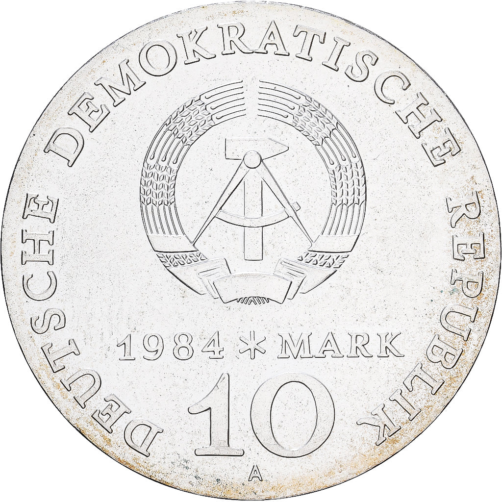 Moneda, REPÚBLICA DEMOCRÁTICA ALEMANA, 10 Mark, 1984, Berlin, Alfred Brehm