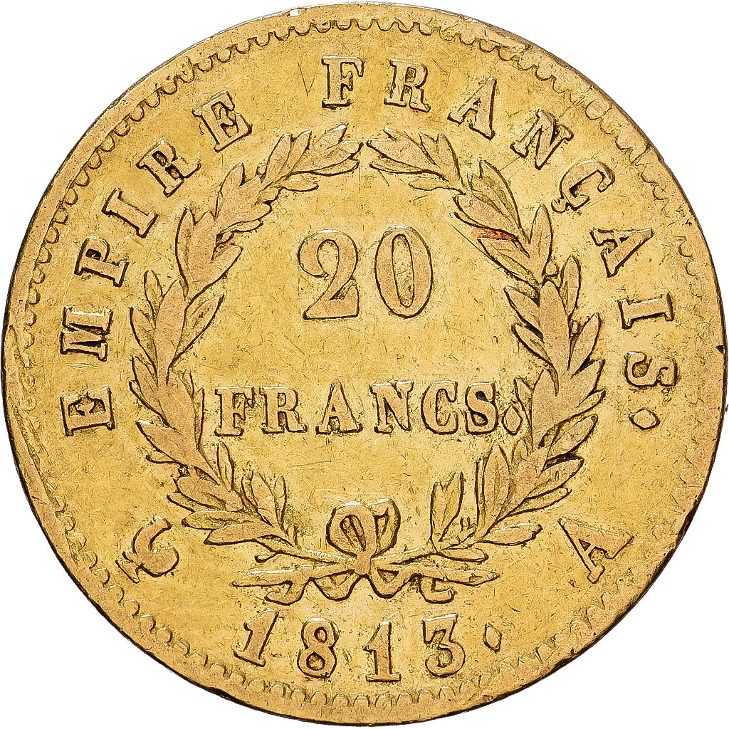 Moneda, Francia, Napoléon I, 20 Francs, 1813, Paris, BC+, Oro, KM:695.1