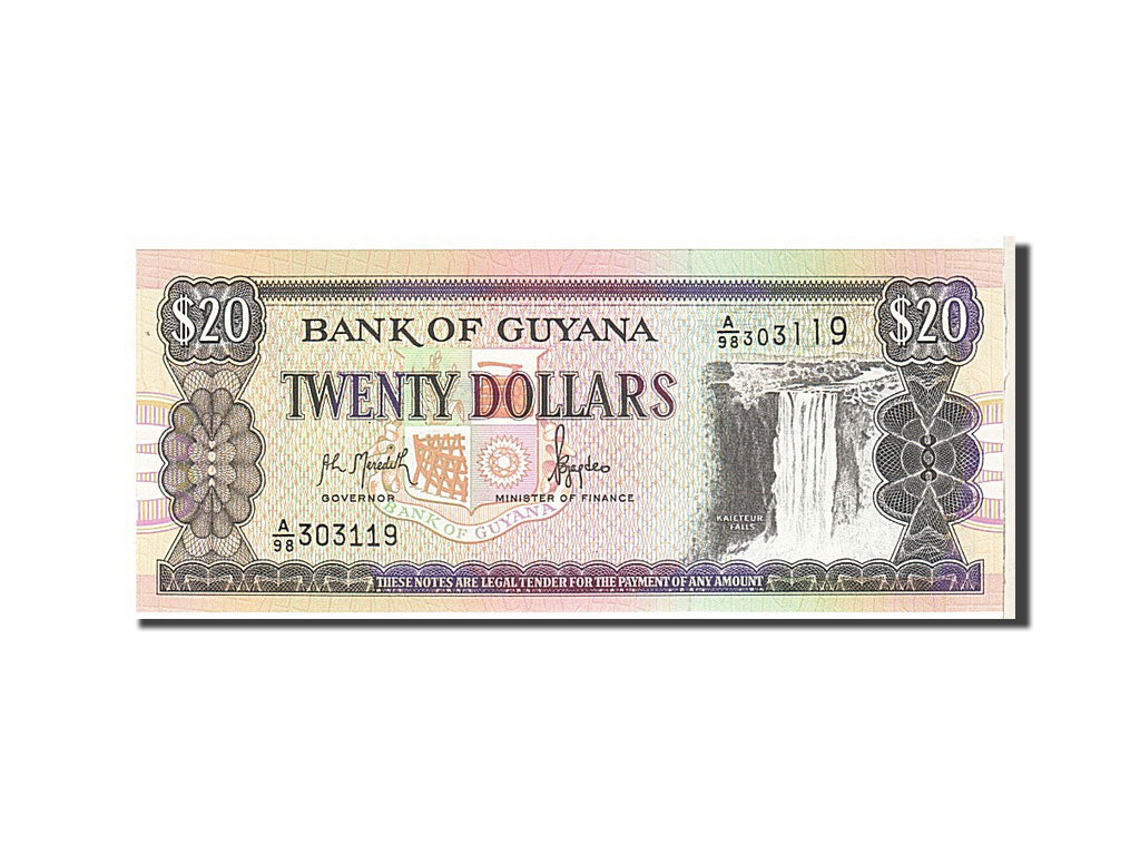 Banknote, Guyana, 20 Dollars, 1996, KM:30a, UNC(65-70)