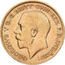 GREAT BRITAIN, 1/2 Sovereign, 1911, KM #819, AU(55-58), Gold, 3.98