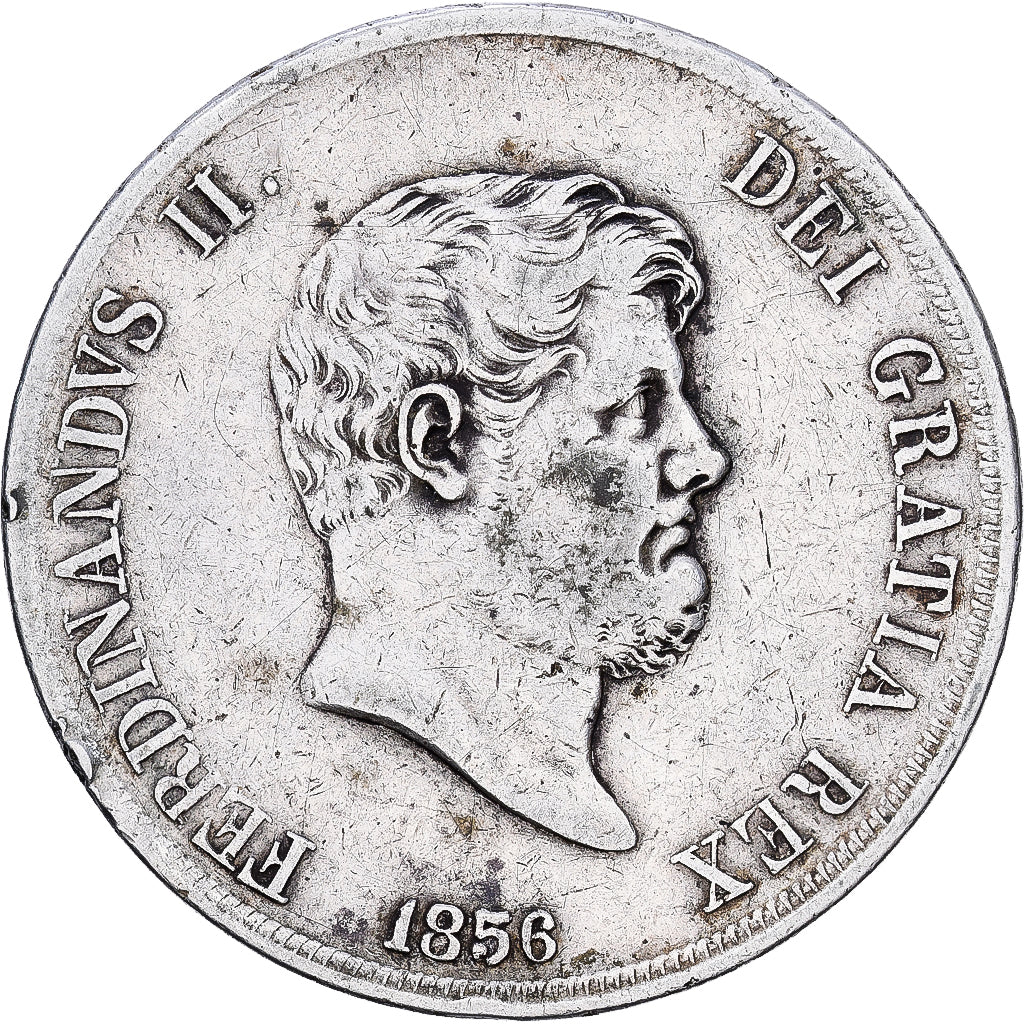Italian States, NAPLES, Ferdinando II, 120 Grana, 1856, Silver, VF(20-25)