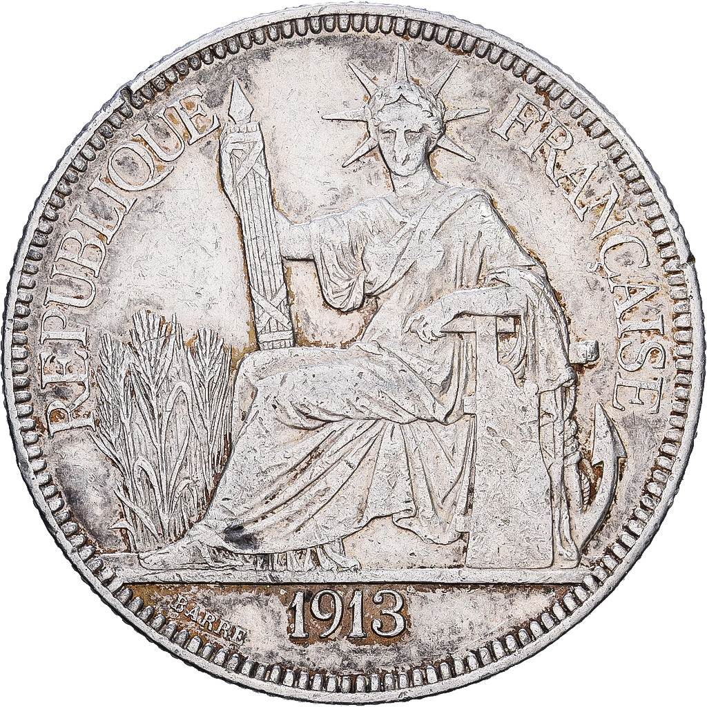 Indochine française, Piastre, 1913, Paris, Argent, TTB+, KM:5a.1