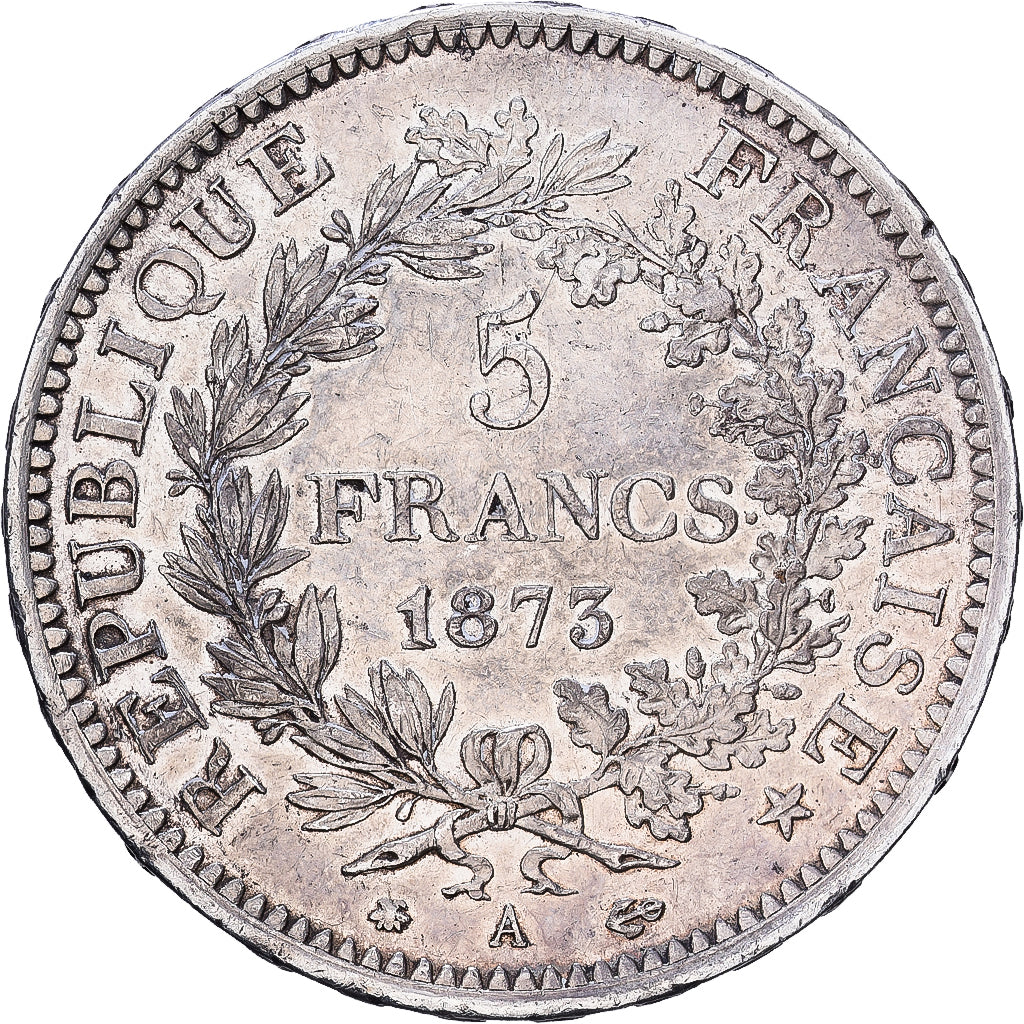 Frankreich, Hercule, 5 Francs, 1873, Paris, SS+, Silber, KM:820.1, Gadoury:745a