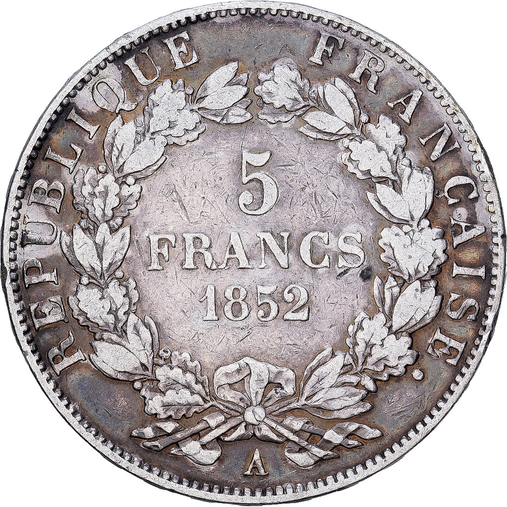 Coin, France, Napoléon III, 5 Francs, 1852, Paris, VF(30-35), Silver, KM:773.1