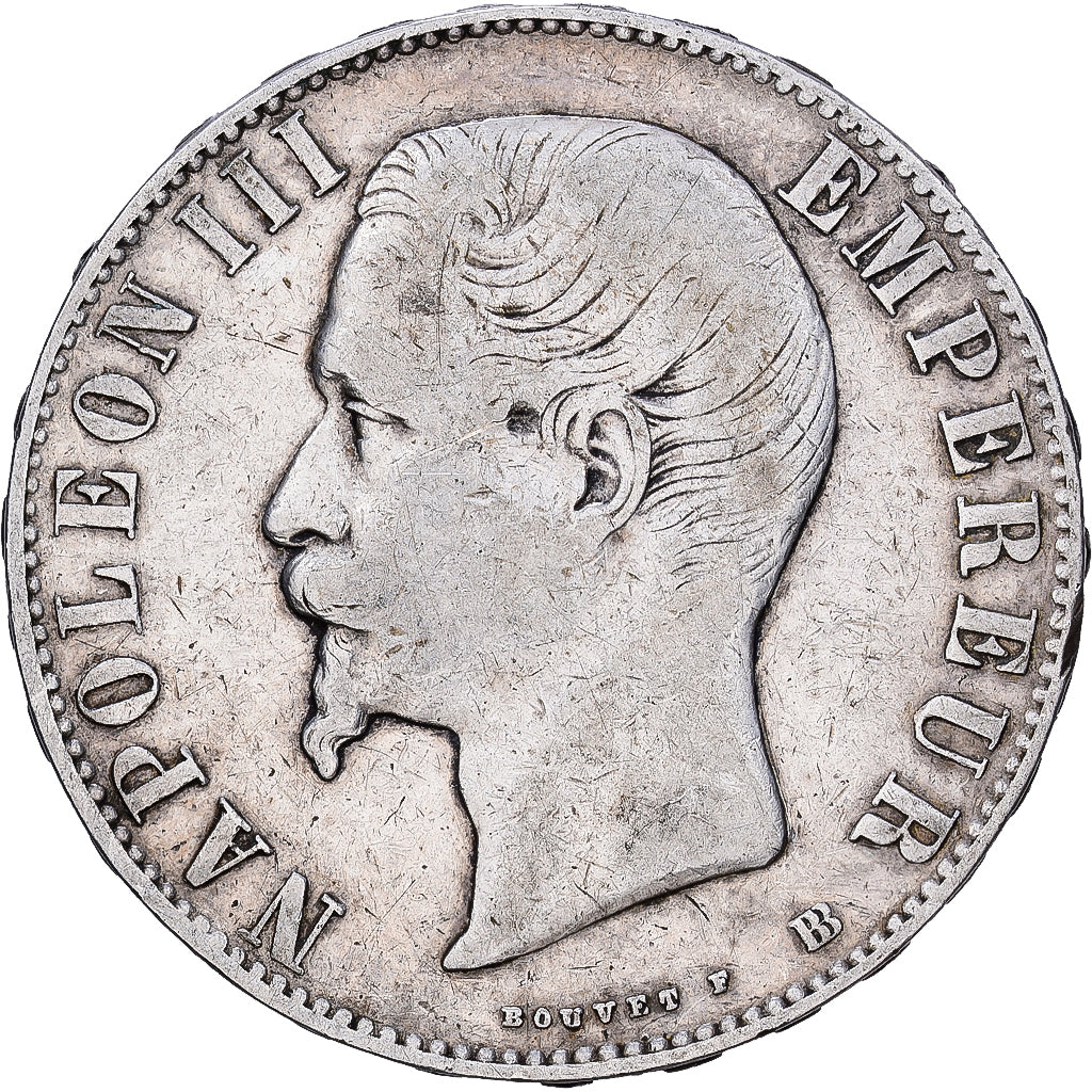 Münze, Frankreich, Napoleon III, Napoléon III, 5 Francs, 1856, Strasbourg, S+