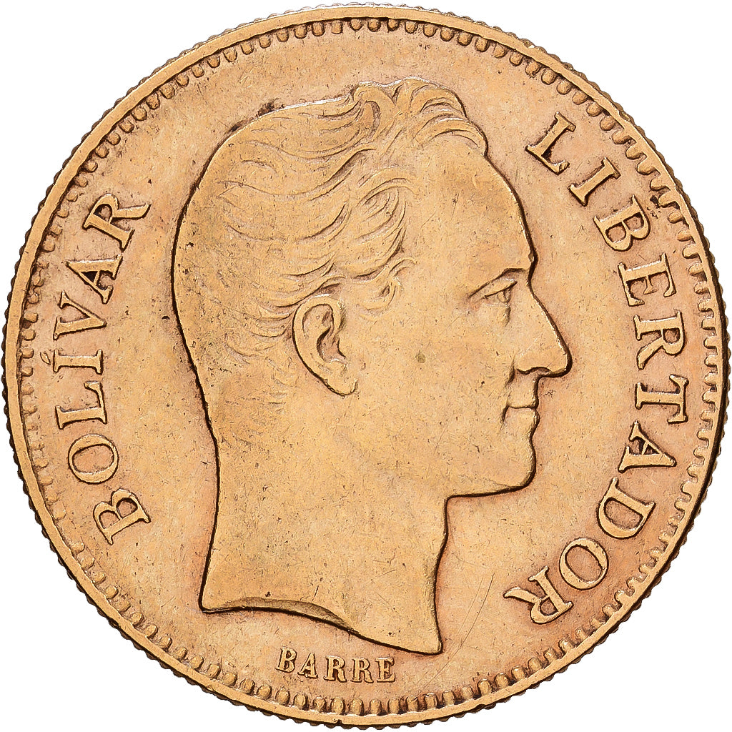 Venezuela, 20 Bolivares, 1879, Caracas, Gold, EF(40-45), KM:32