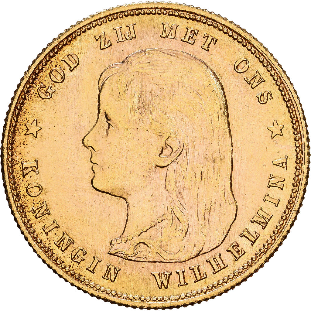 Pays-Bas, Wilhelmina, 10 Gulden, 1897, KM 118