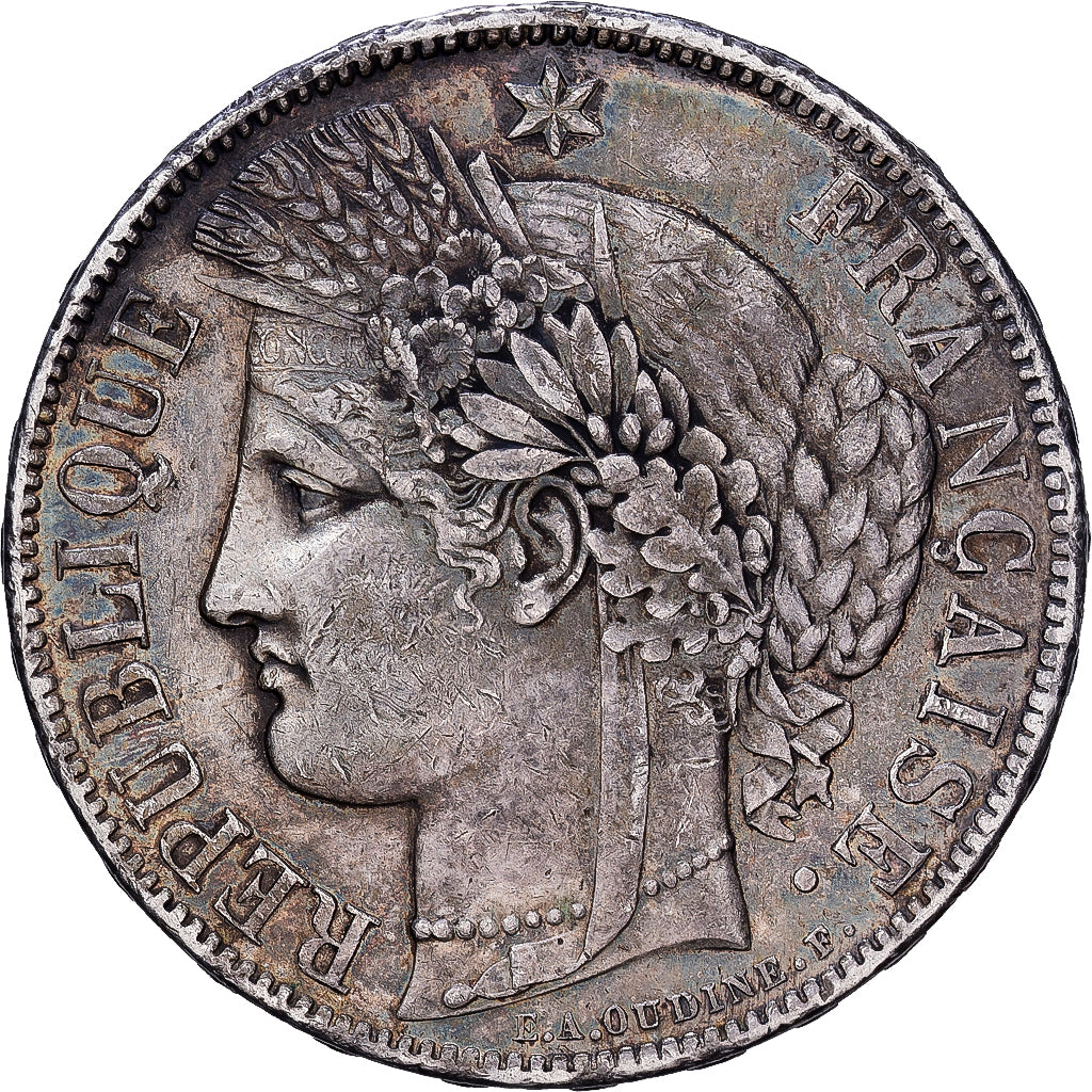 Francia, Cérès, 5 Francs, 1870, Paris, MB+, Argento, KM:818.1, Gadoury:742