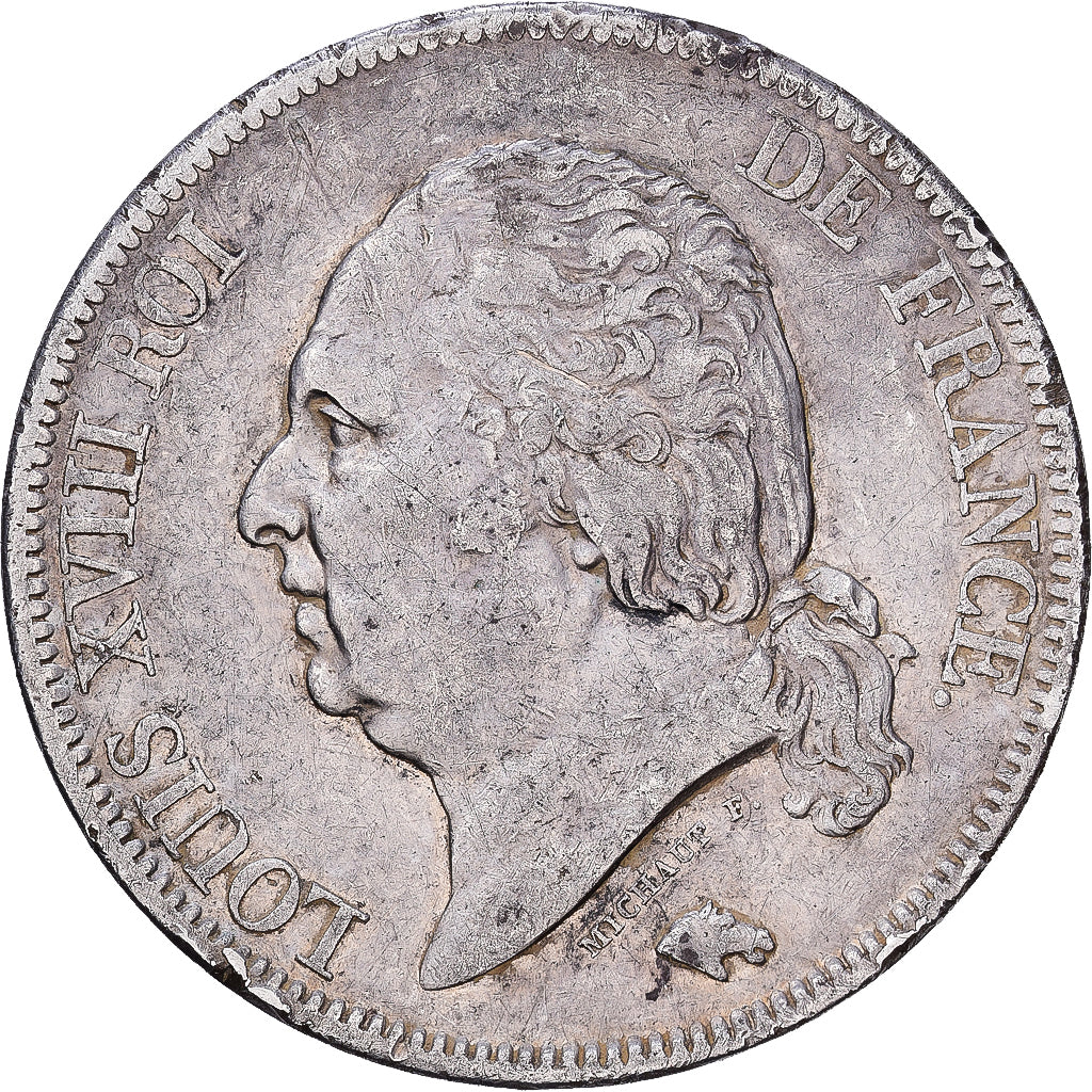Frankrijk, Louis XVIII, 5 Francs, 1821, Lille, Zilver, FR+, Gadoury:577