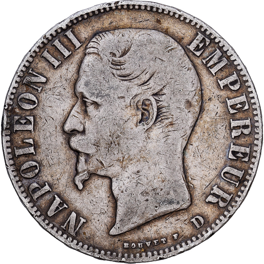 Munten, Frankrijk, Napoleon III, 5 Francs, 1856, Lyon, FR+, Zilver, KM:782.3