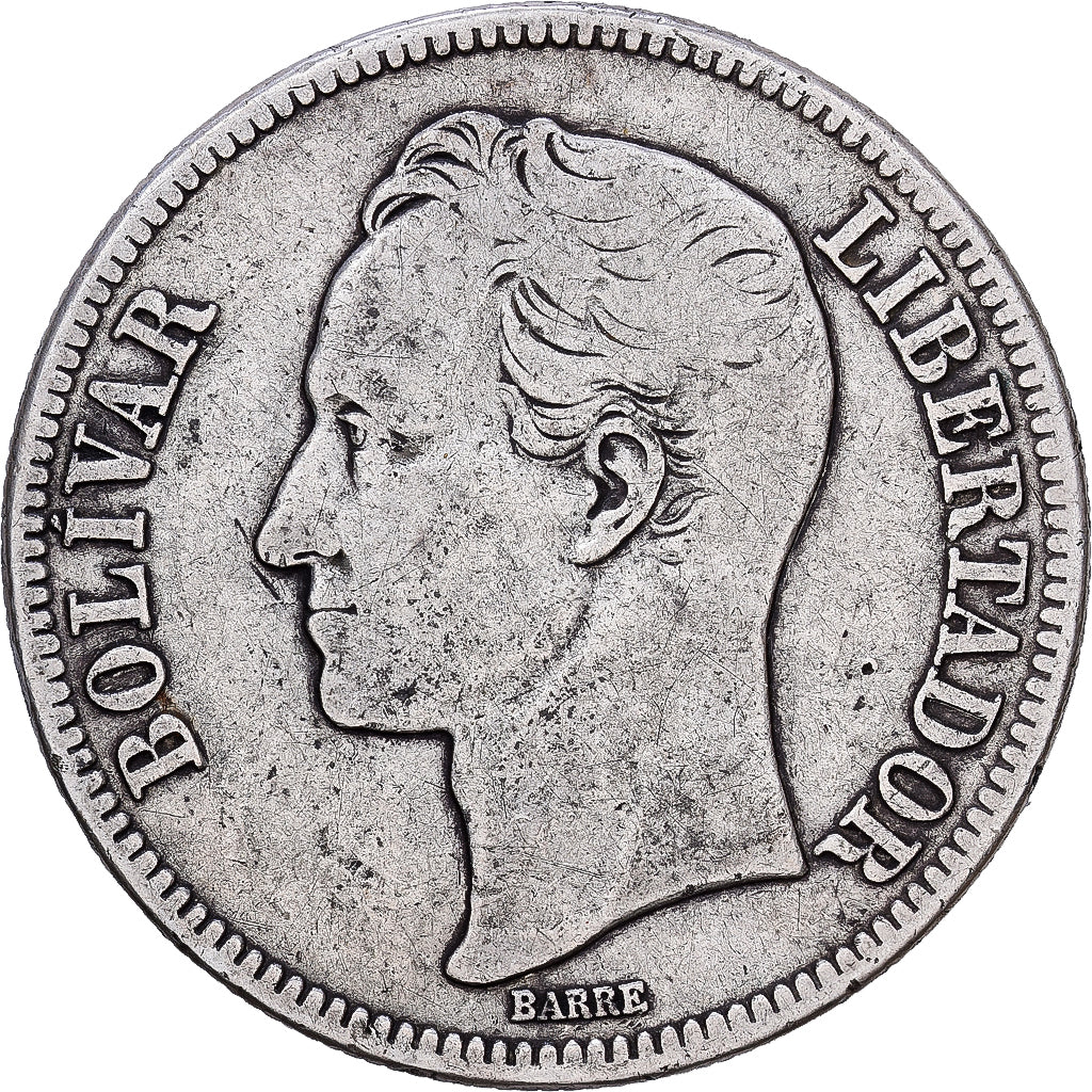 Moneta, Venezuela, Gram 25, 5 Bolivares, 1936, MB+, Argento, KM:24.2