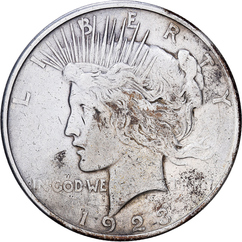 Munten, Verenigde Staten, Peace Dollar, 1923, Denver, ZF, Zilver, KM:150