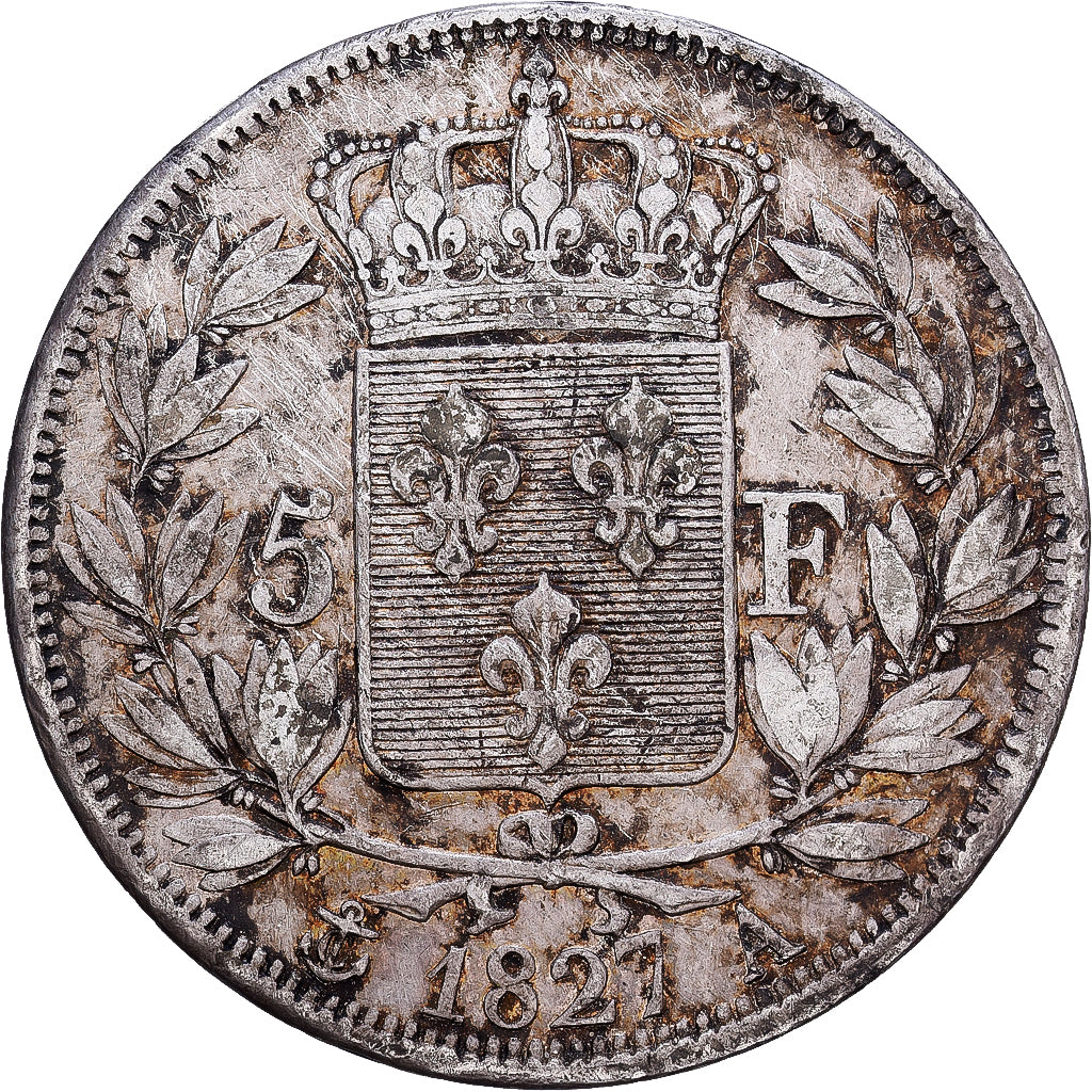 Frankrijk, Louis-Philippe, 5 Francs, 1827, Paris, Zilver, FR+, Gadoury:644