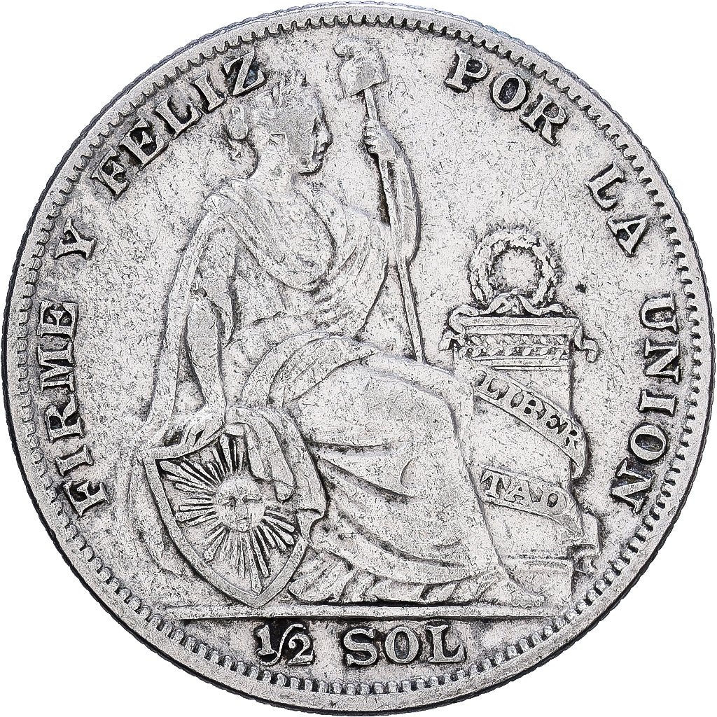 Perú, 1/2 Sol, 1935, Lima, Plata, MBC, KM:216
