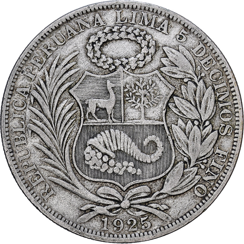 Monnaie, Pérou, Sol, 1925, Philadelphie, TTB, Argent, KM:218.1