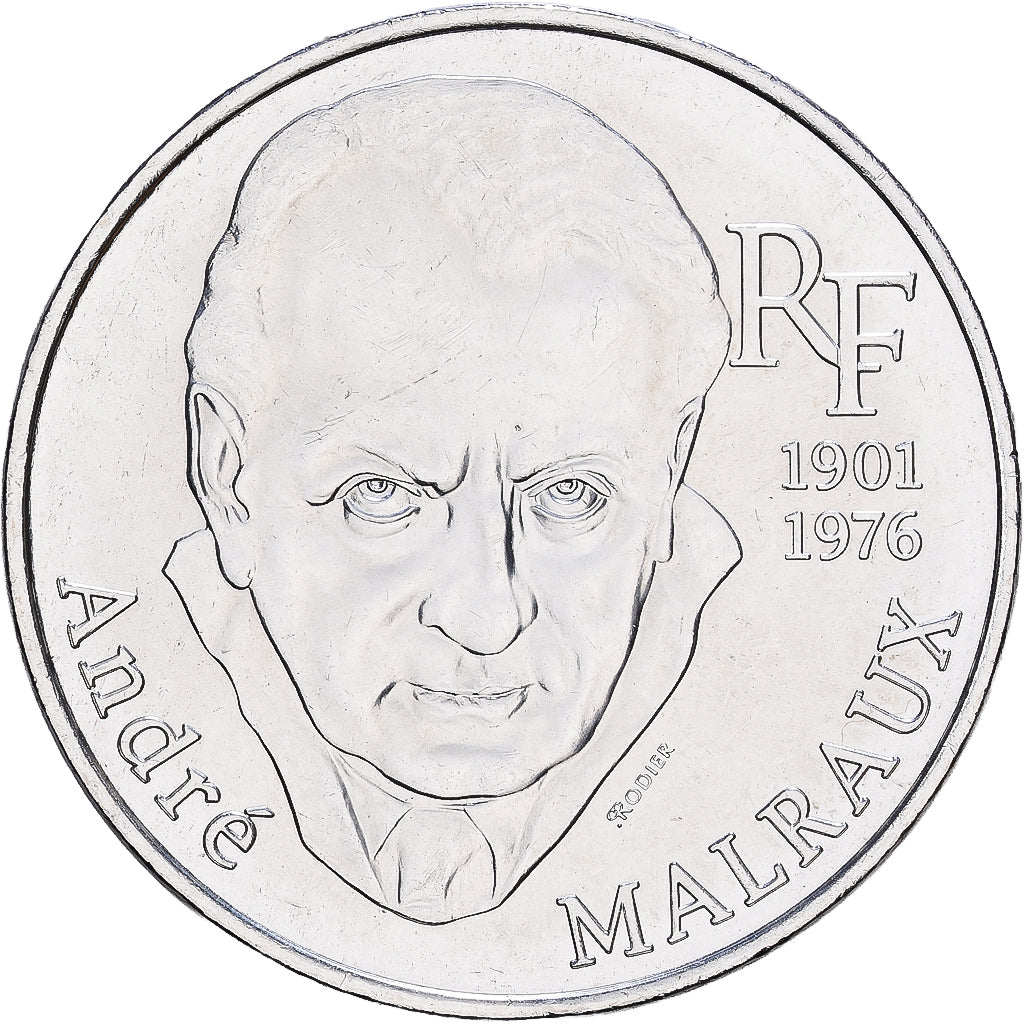 France, 100 Francs, 1997, MDP, ANDRÉ MALRAUX, Silver, MS(60-62), Gadoury:954
