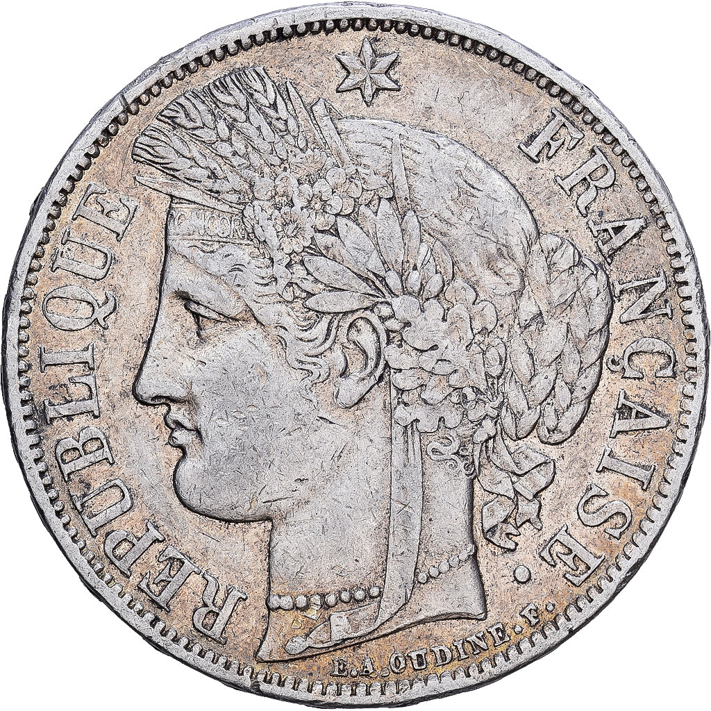 France, 5 Francs, Cérès, 1870, Paris, Silver, AU(50-53), Gadoury:743, KM:819