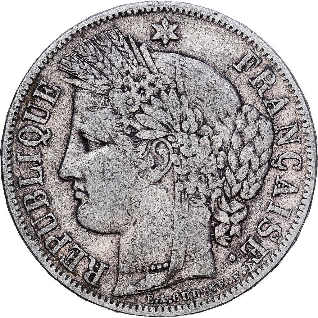 Francja, 5 Francs, Cérès, 1850, Paris, Srebro, VF(20-25), KM:761.1