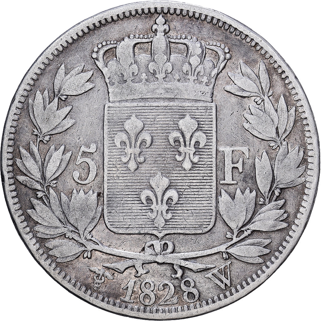 Frankreich, 5 Francs, Charles X, 1828, Lille, Silber, S+, Gadoury:644, KM:728.13