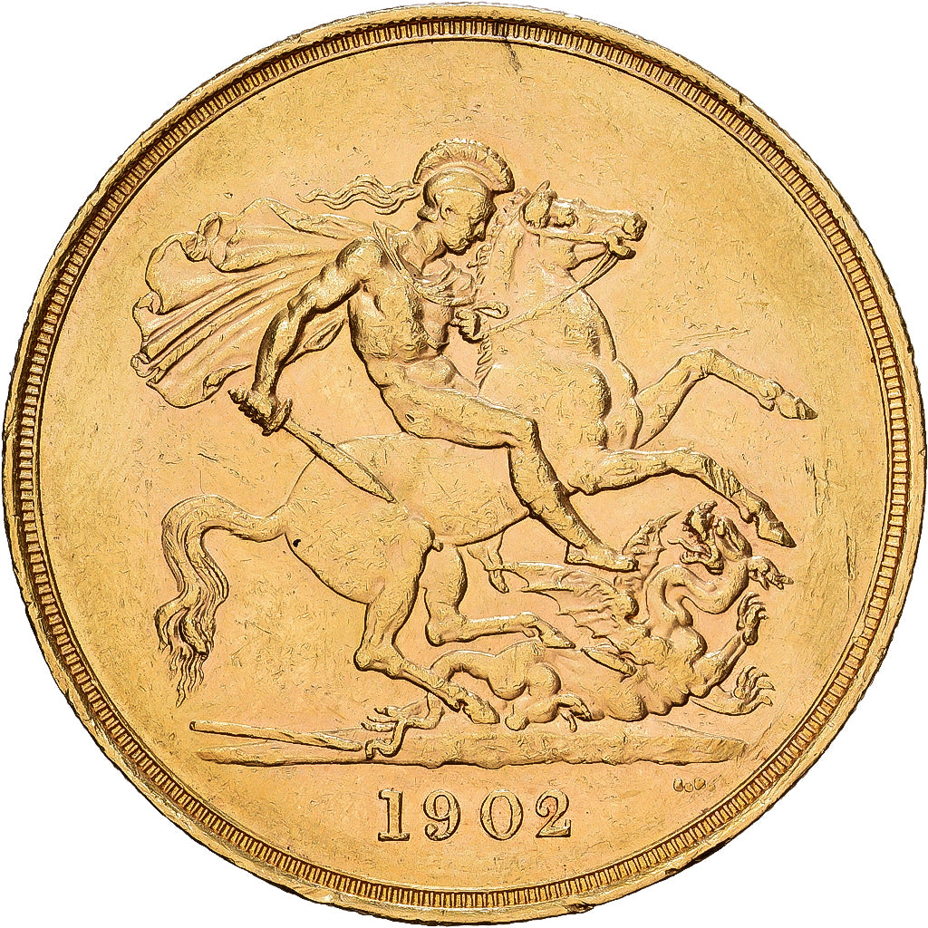 Wielka Brytania, Edward VII, 5 Pounds, 1902, British Royal Mint, 5 Souverains
