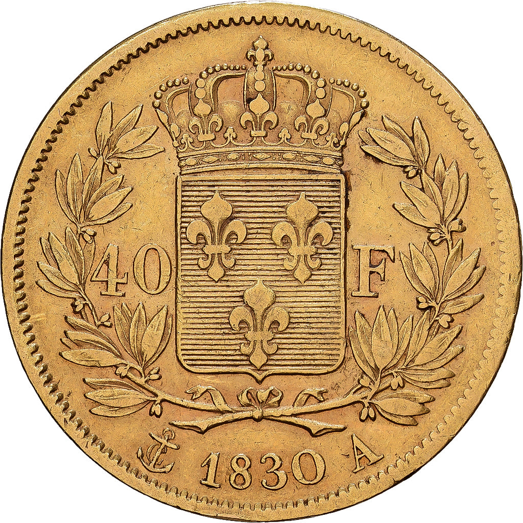 Francia, Charles X, 40 Francs, 1830, Paris, Oro, MBC+, Gadoury:1105, KM:721.1