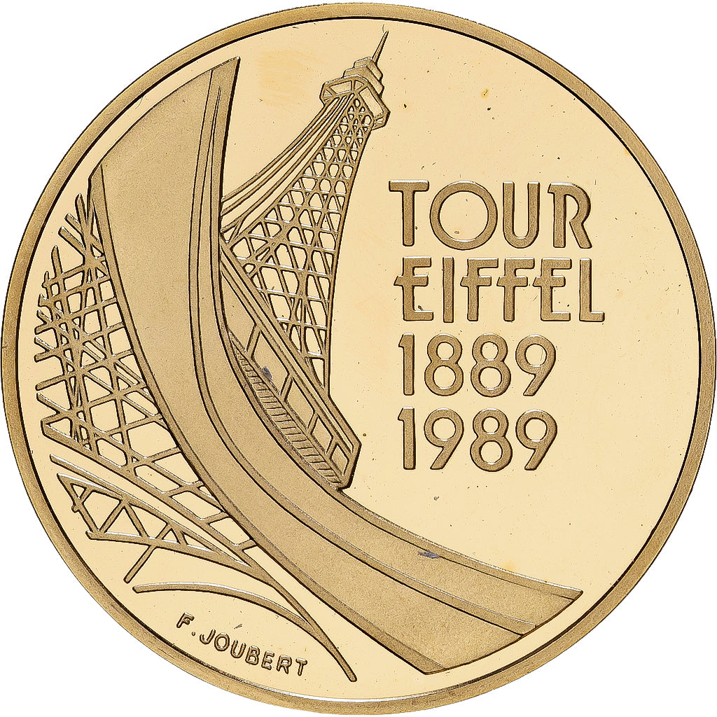 Francia, 5 Francs, Tour Eiffel, 1989, MDP, FS, Oro, FDC, KM:968b