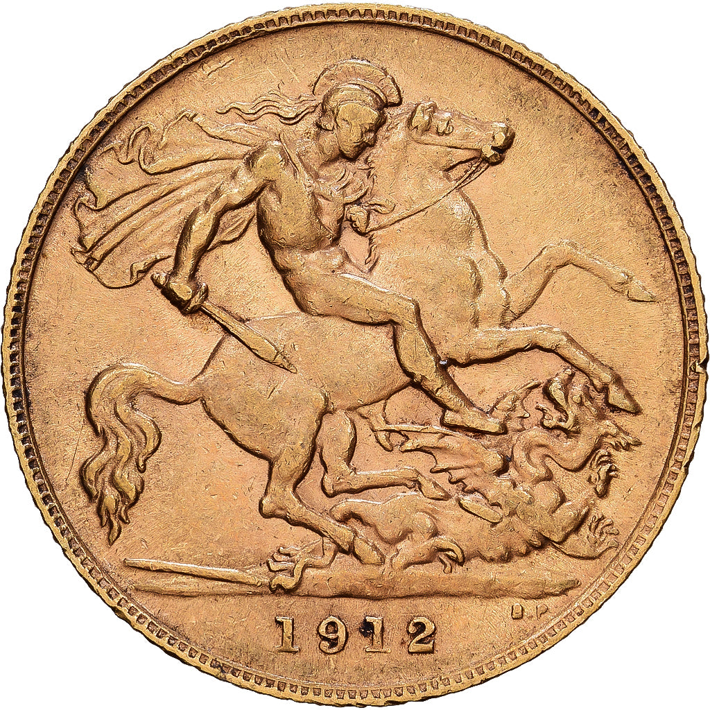 Grande-Bretagne, George V, 1/2 Sovereign, 1912, British Royal Mint, Or, TTB