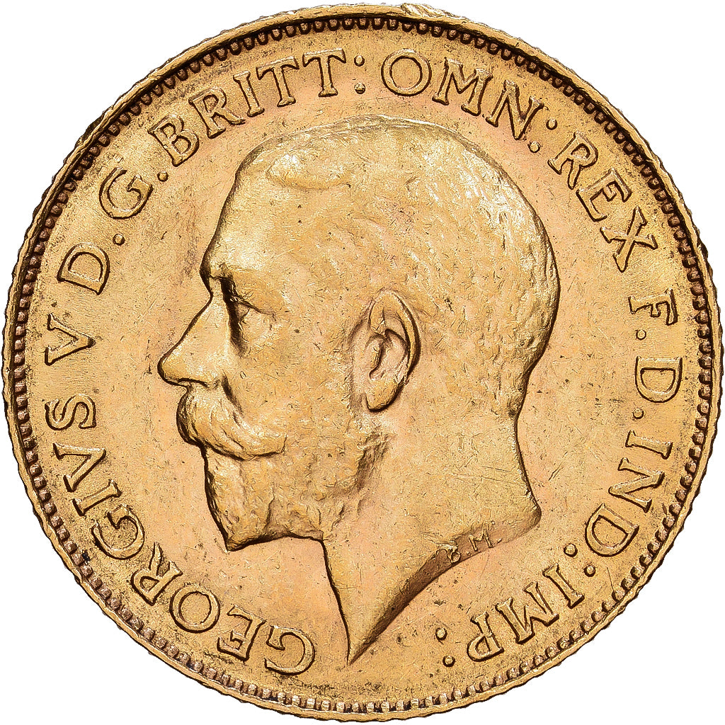 GREAT BRITAIN, 1/2 Sovereign, 1913, KM #819, AU(55-58), Gold, 3.99