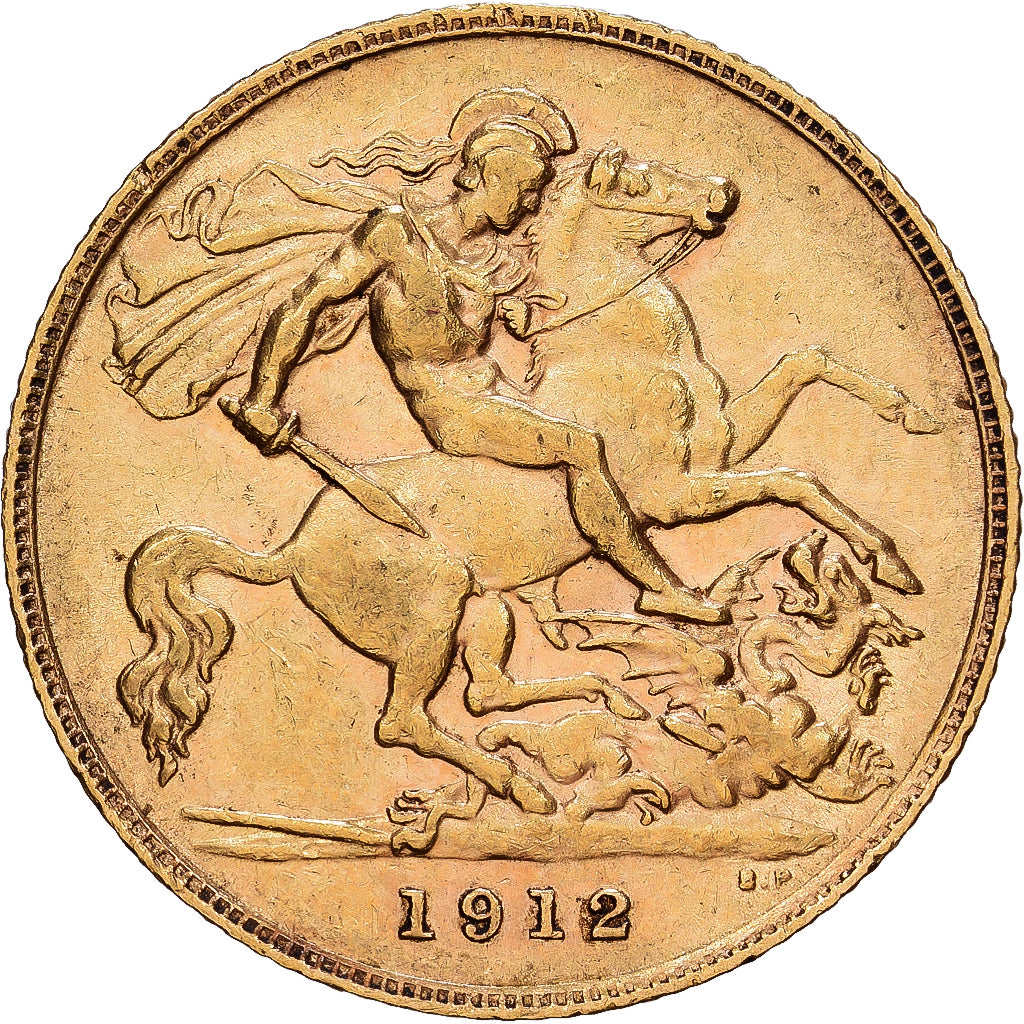 Great Britain, George V, 1/2 Sovereign, 1912, British Royal Mint, Gold