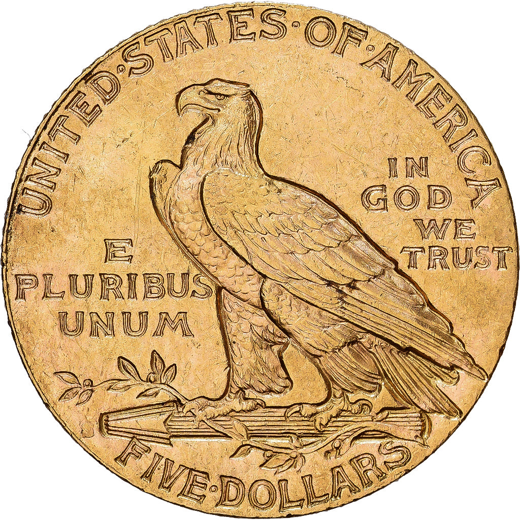 USA, $5, Half Eagle, Indian Head, 1913, San Francisco, Złoto, EF(40-45), KM:129