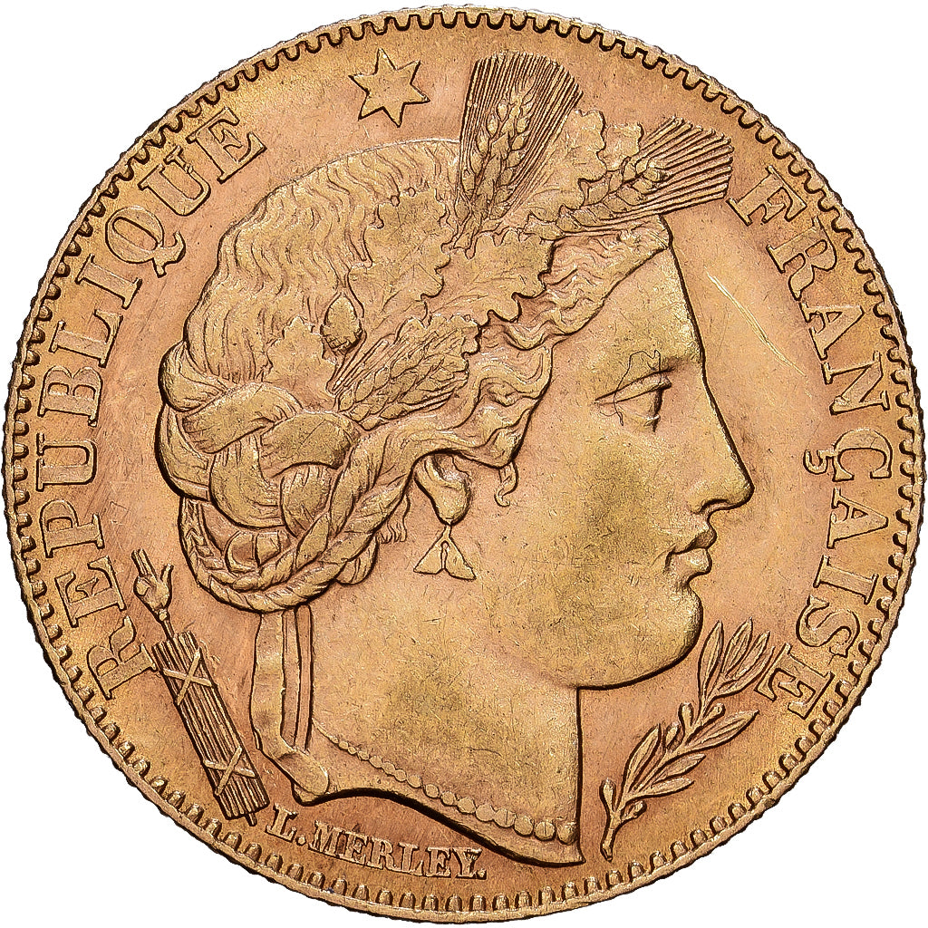 Coin, France, Cérès, 10 Francs, 1896, Paris, EF(40-45), Gold, KM:830