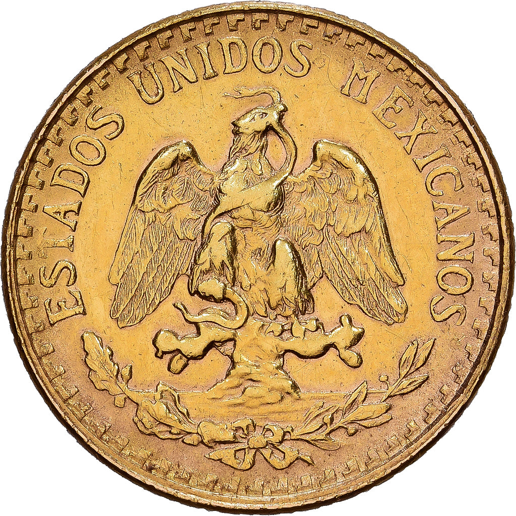Mexico, 2 Pesos, 1945, Mexico City, Gold, AU(55-58), KM:461