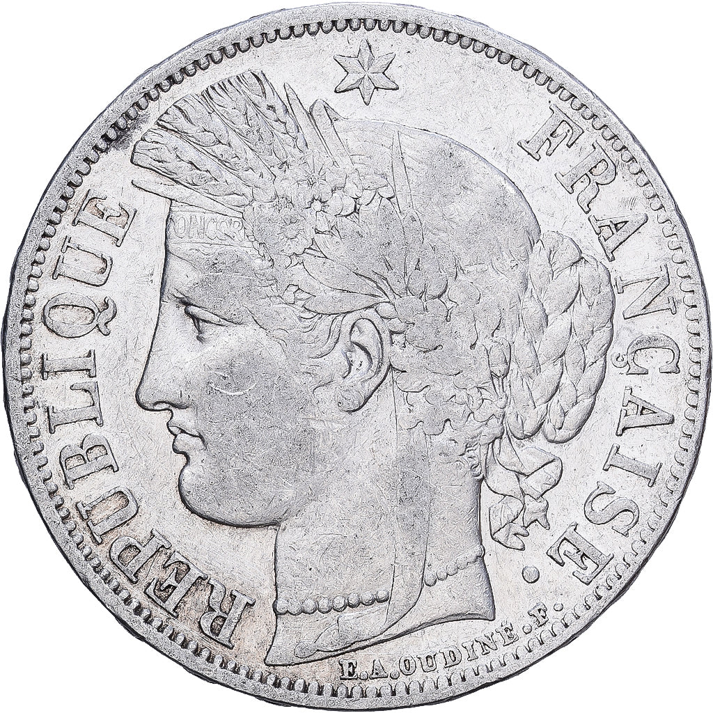 France, 5 Francs, Cérès, 1849, Paris, Silver, EF(40-45), Gadoury:719, KM:761.1