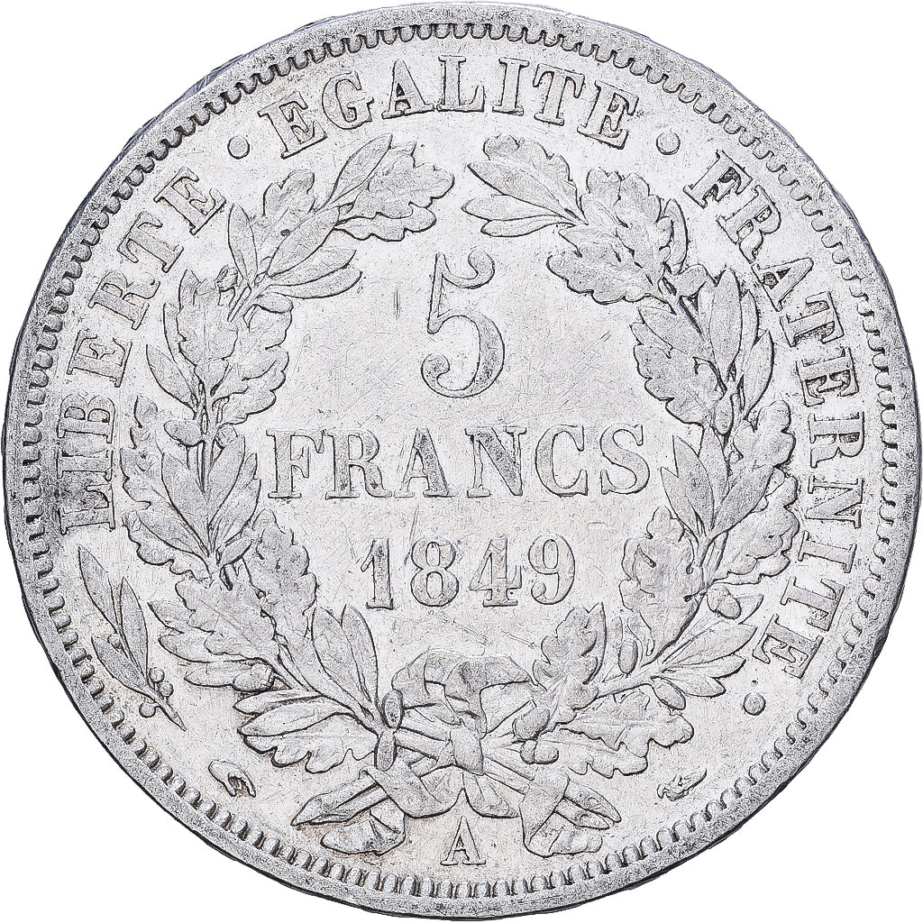 France, 5 Francs, Cérès, 1849, Paris, Silver, EF(40-45), Gadoury:719, KM:761.1