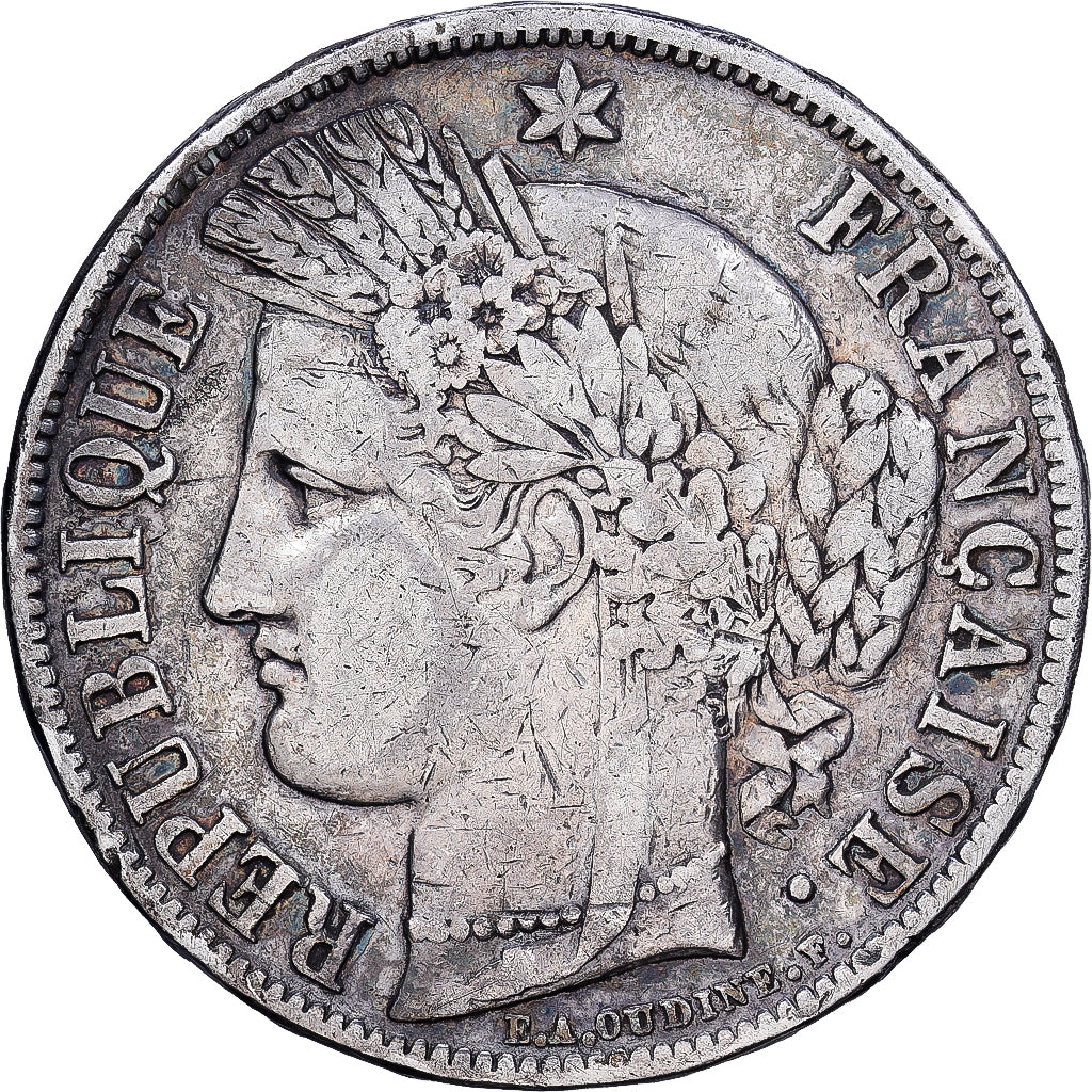 Münze, Frankreich, Cérès, 5 Francs, 1850, Paris, S+, Silber, KM:761.1