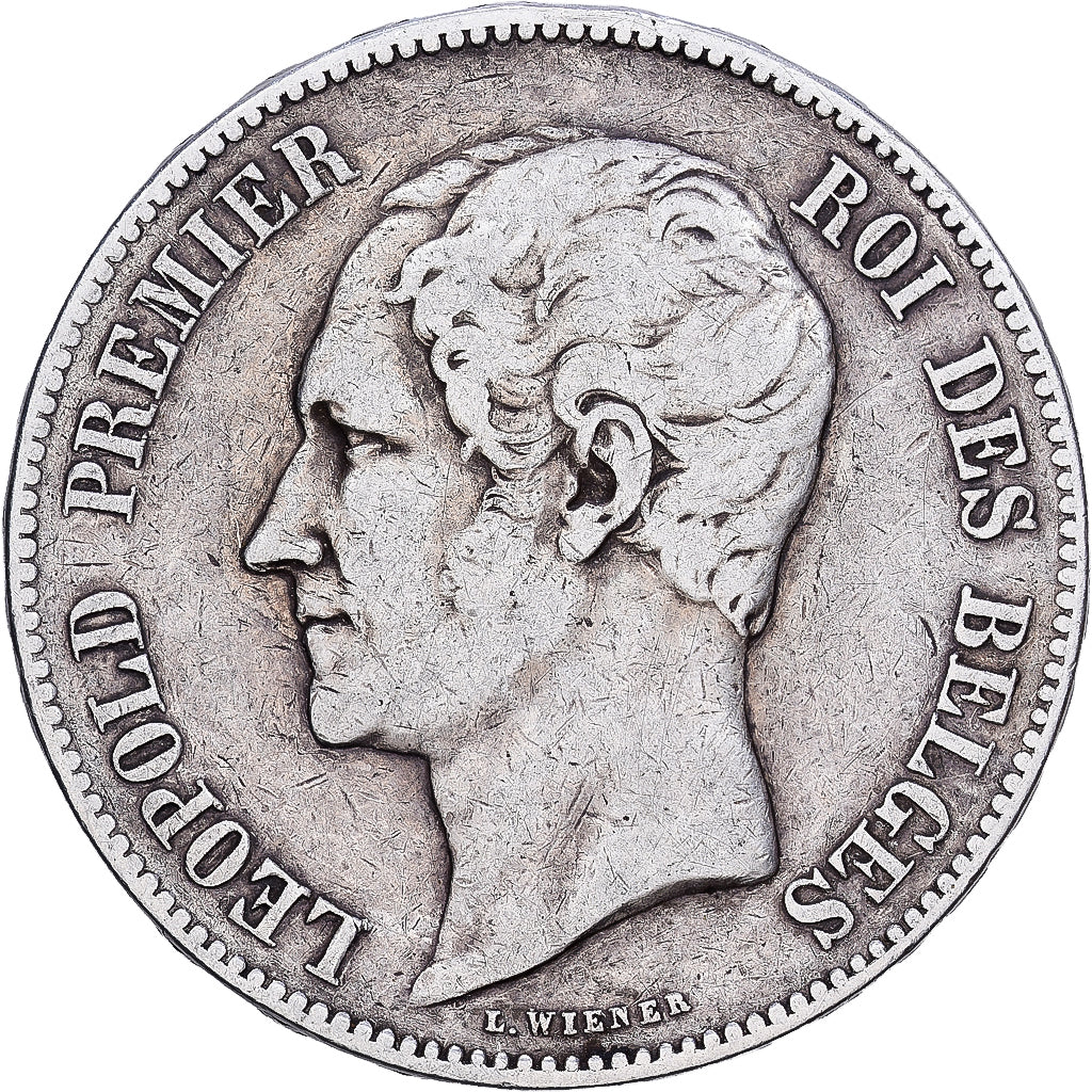 Belgia, Leopold I, 5 Francs, 5 Frank, 1850, Brussels, Srebro, EF(40-45), KM:17