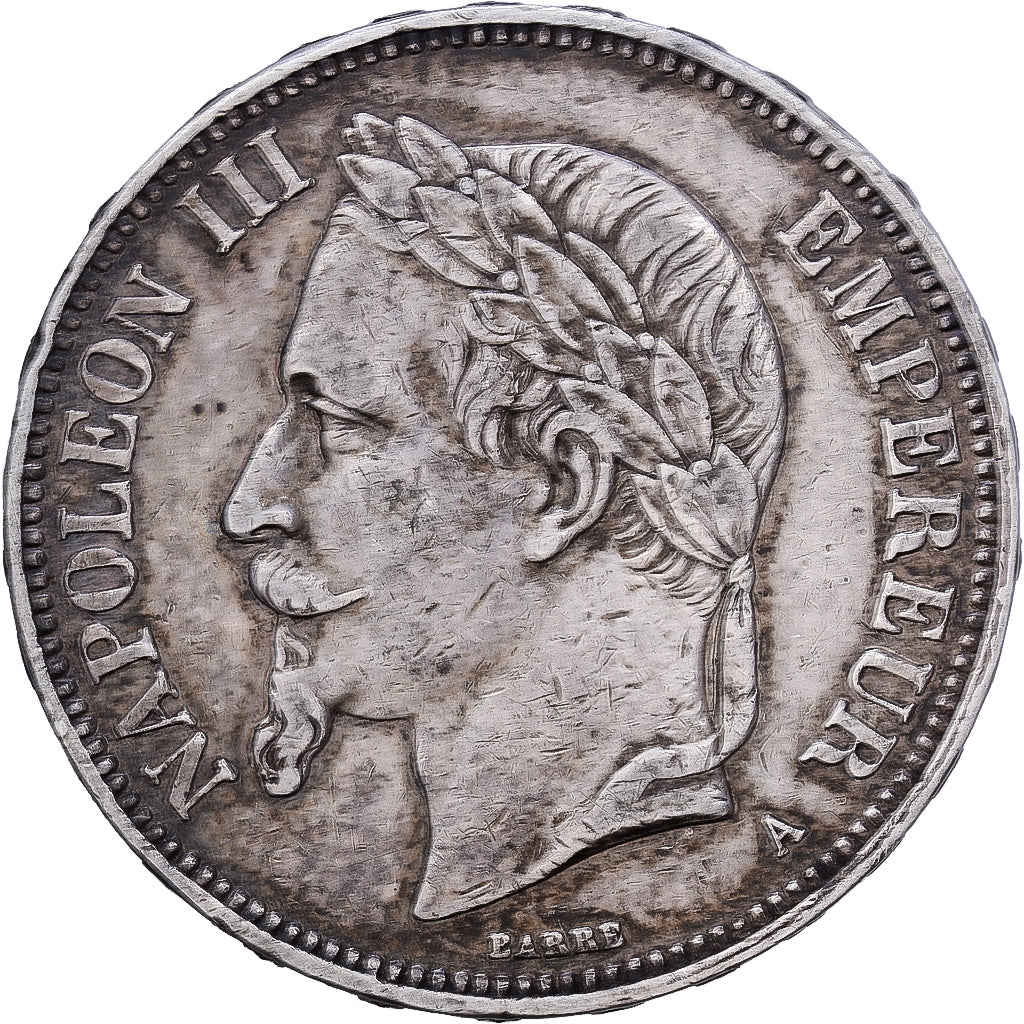 France, 5 Francs, 1870, Paris, VF(30-35), Silver, KM:799.1, Gadoury:739