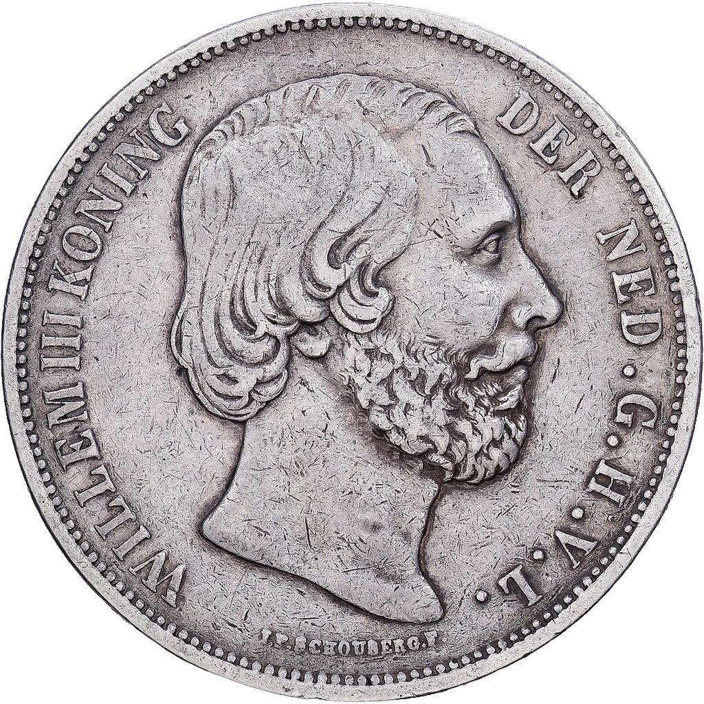 Niederlande, William III, 2-1/2 Gulden, 1869, Silber, SS, KM:82