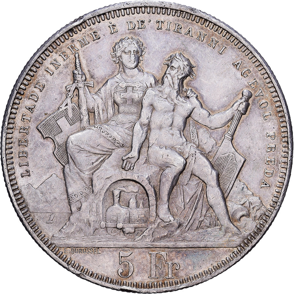 Schweiz, 5 Francs, Helvetia, 1874, Bern, Silber, S+, KM:11