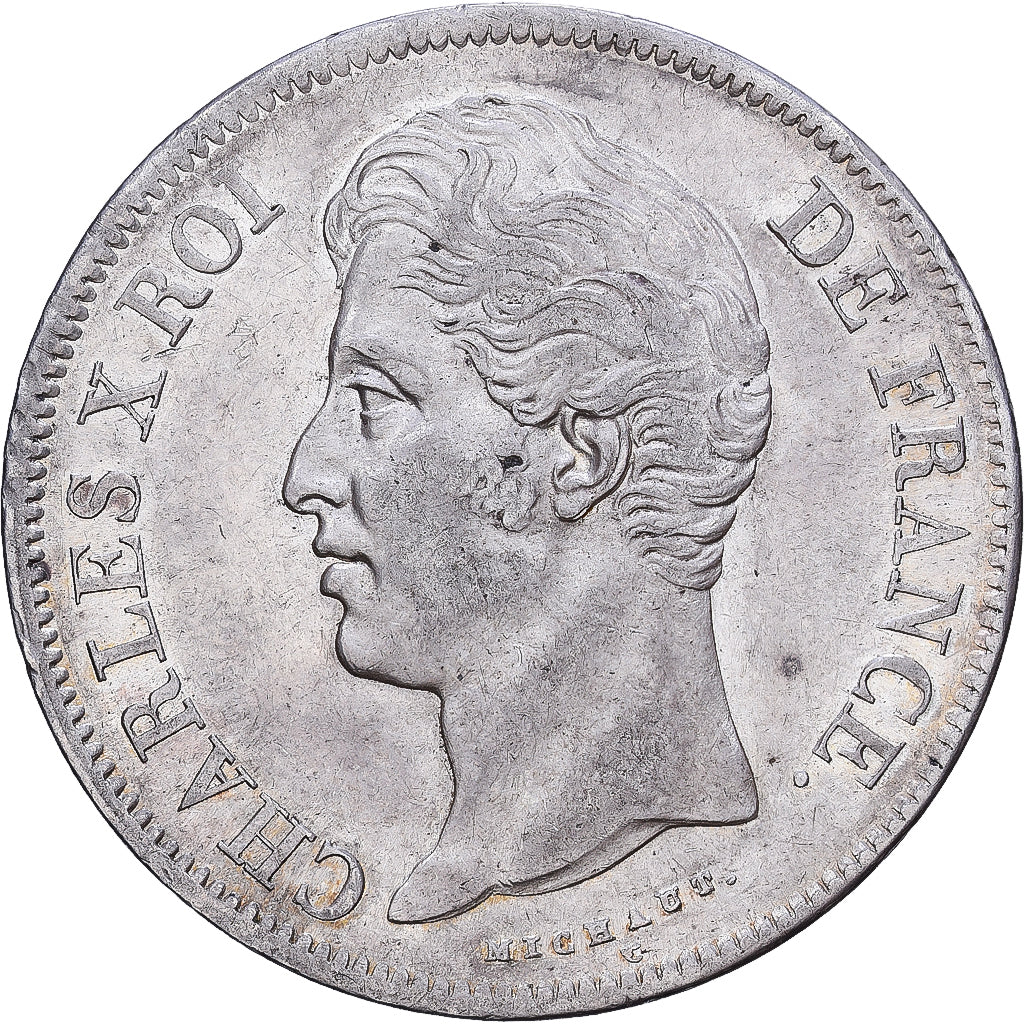 Moneta, Francja, Charles X, 5 Francs, 1827, Lille, Rare in this quality