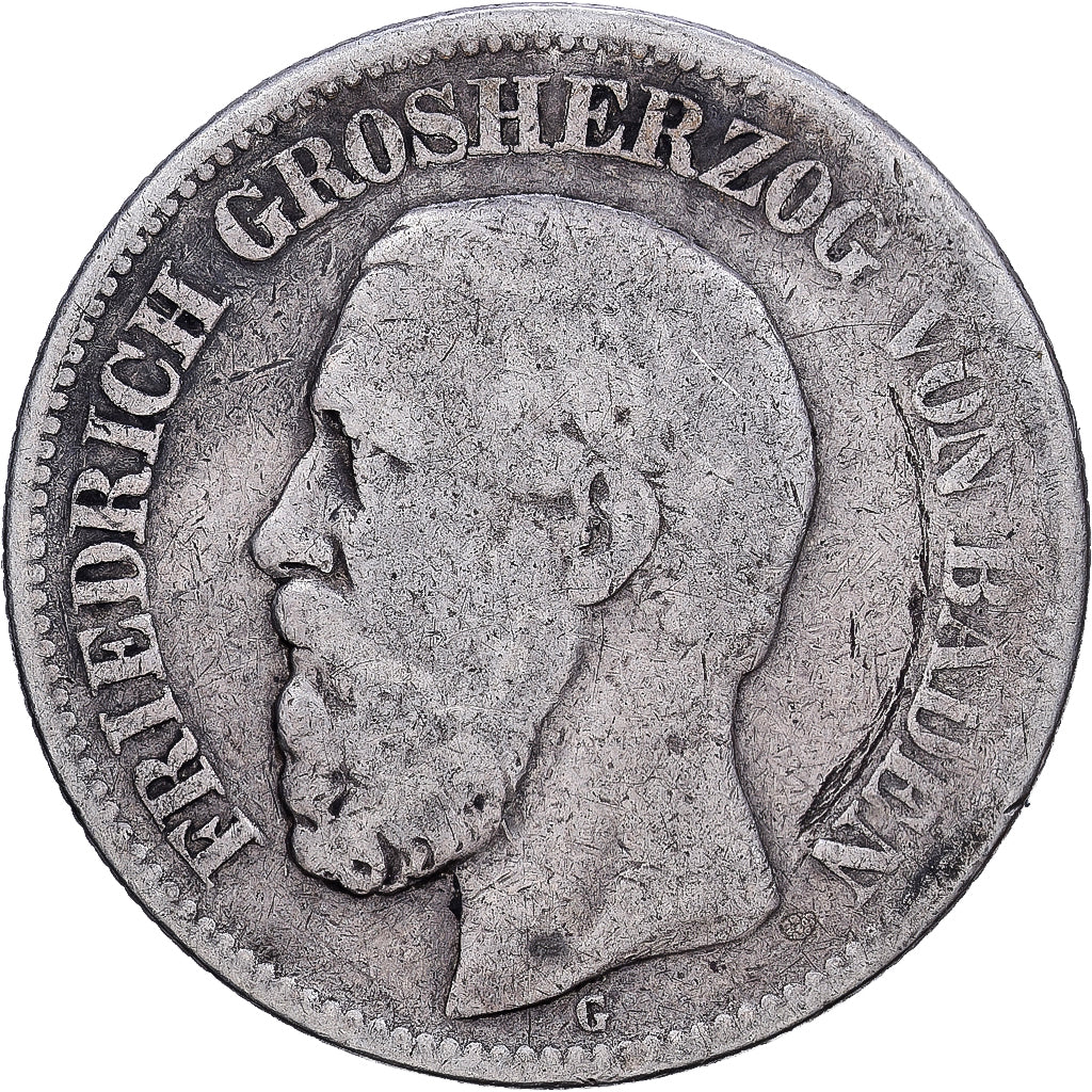 German States, 2 Mark, 1876, Stuttgart, KM #265, VF(20-25), Silver, 10.88