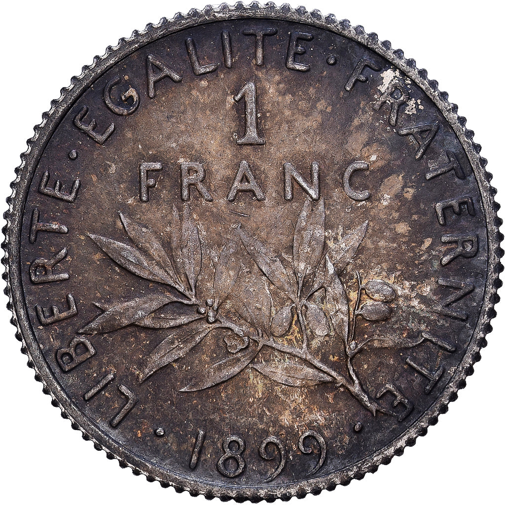 France, Franc, Semeuse, 1899, Paris, Silver, EF(40-45), Gadoury:467, KM:844.1