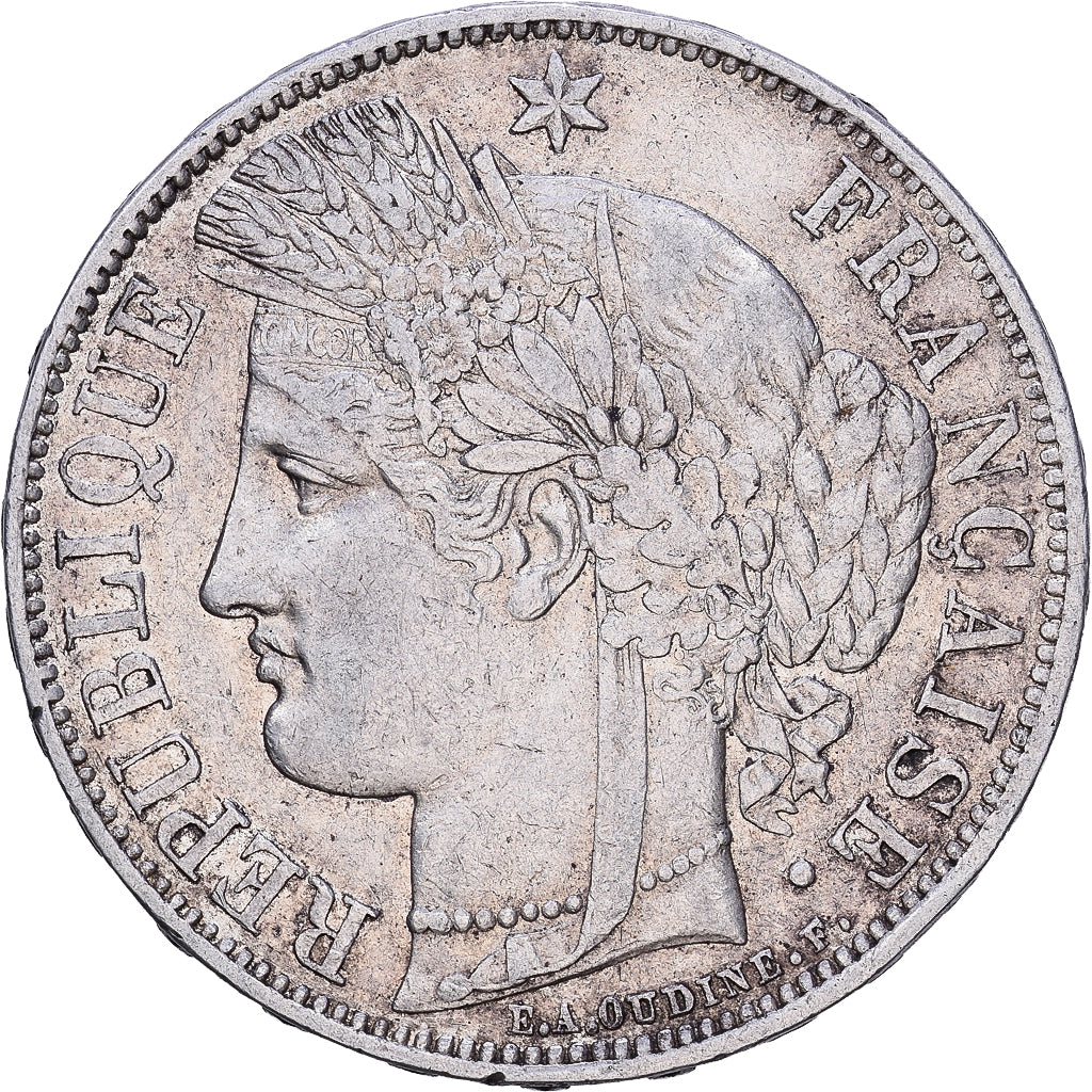 Moneda, Francia, Cérès, 5 Francs, 1870, Paris, MBC, Plata, KM:819, Gadoury:743