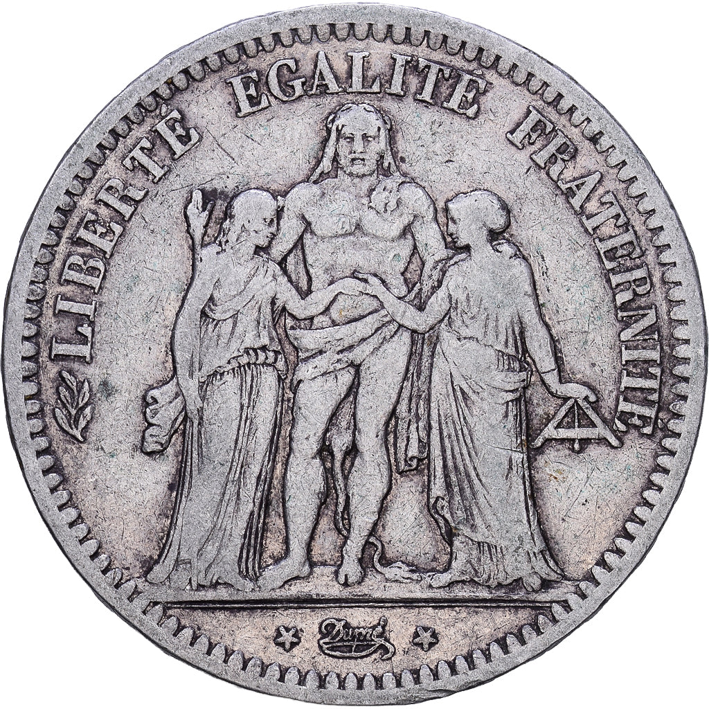 France, 5 Francs, Hercule, 1848, Rouen, Silver, VF(30-35), Gadoury:683, KM:756.1